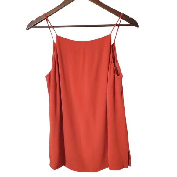 MM Lafleur Silk Blend Crepe Cami Top Size 10 Cayenne Red Zip Back Womens - Picture 1 of 8